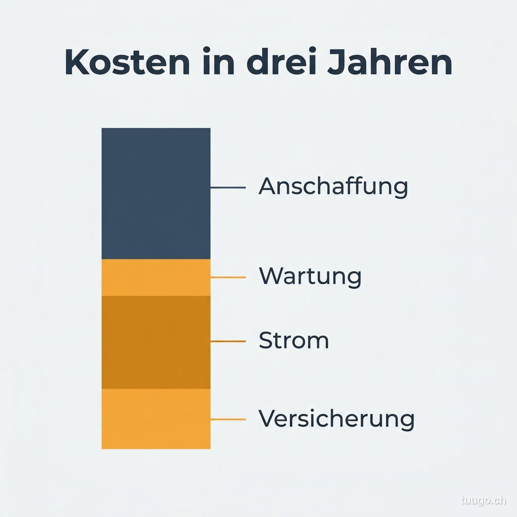 Infografik: Kostenblöcke eines E-Gravelbikes über drei Jahre